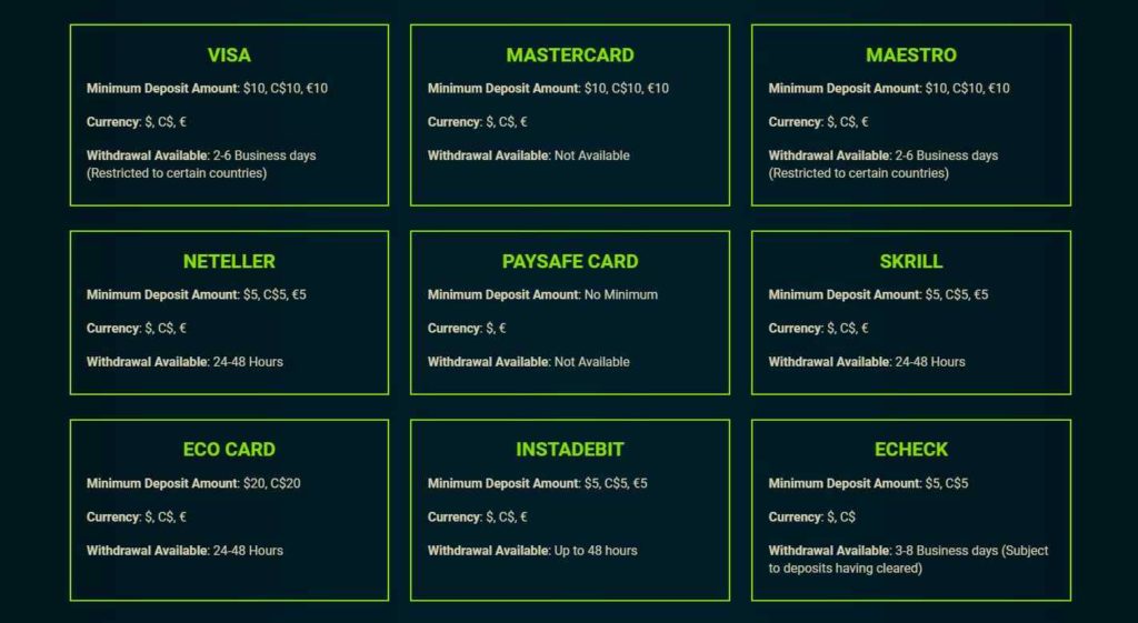 Gaming Club Casino 8 gaming club payment methods