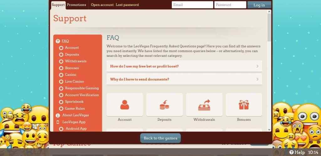 LeoVegas Casino 8 support