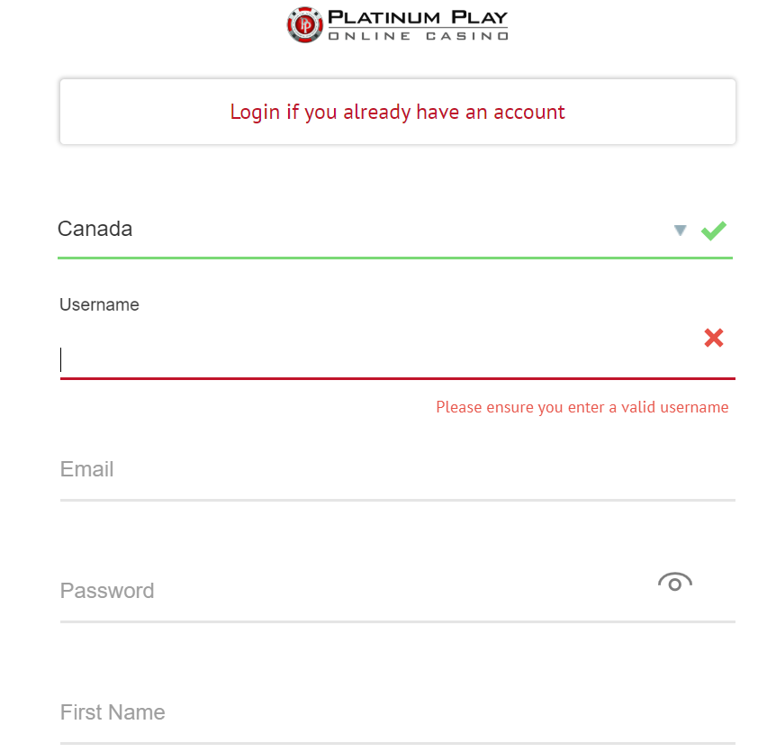 Platinum Play Casino 9 PP registration 1 Platinum Play Casino