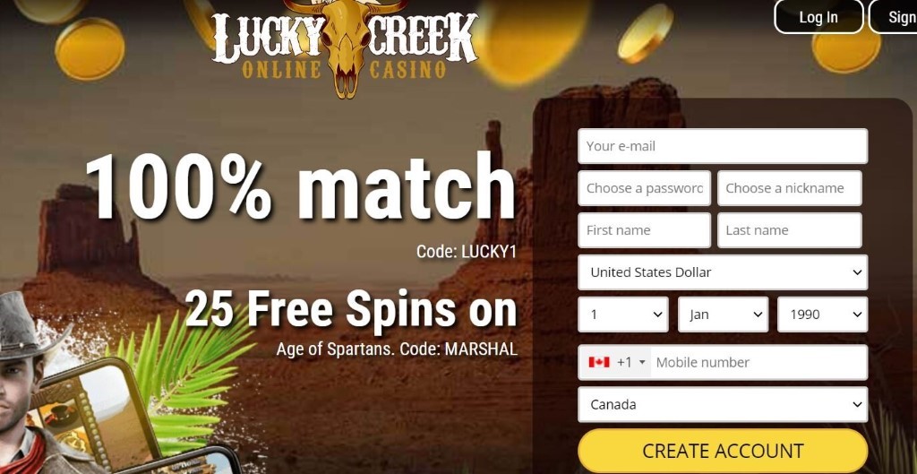 Lucky Creek Casino Match Bonus + Free Spins I Mapleslot